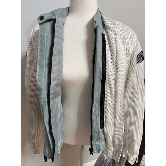 Joe Rockets Womens Motorcycle Racing L Mesh Velocity Jacket Pads White Gray New - Picture 8 of 12